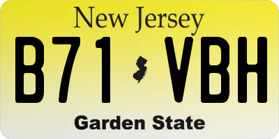 NJ license plate B71VBH