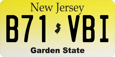 NJ license plate B71VBI