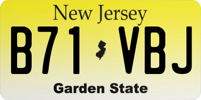 NJ license plate B71VBJ