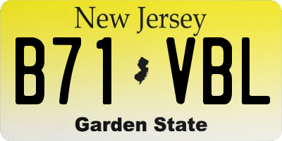 NJ license plate B71VBL