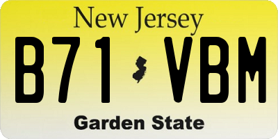 NJ license plate B71VBM