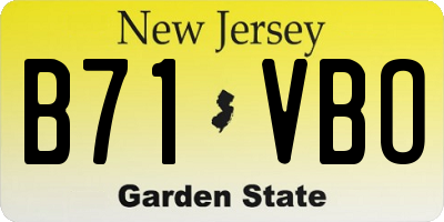 NJ license plate B71VBO