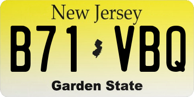 NJ license plate B71VBQ