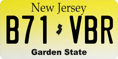 NJ license plate B71VBR