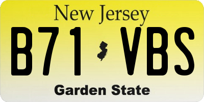 NJ license plate B71VBS