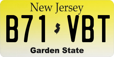 NJ license plate B71VBT