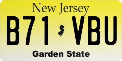 NJ license plate B71VBU
