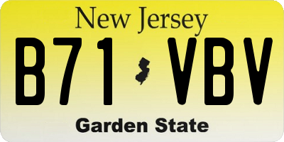NJ license plate B71VBV