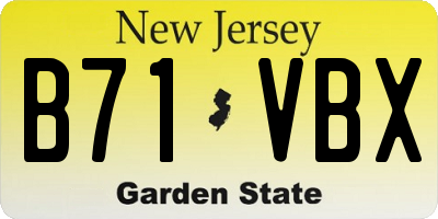 NJ license plate B71VBX