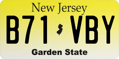 NJ license plate B71VBY