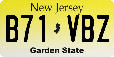 NJ license plate B71VBZ