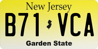 NJ license plate B71VCA