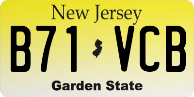 NJ license plate B71VCB