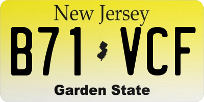 NJ license plate B71VCF