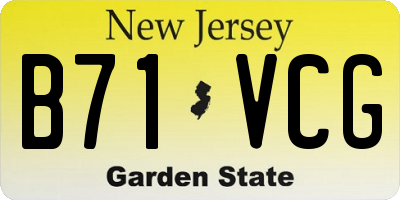 NJ license plate B71VCG