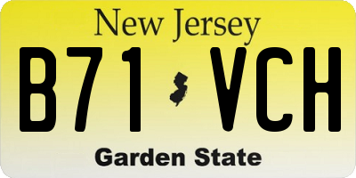 NJ license plate B71VCH