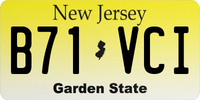 NJ license plate B71VCI