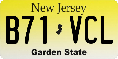 NJ license plate B71VCL