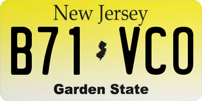 NJ license plate B71VCO