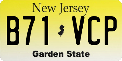 NJ license plate B71VCP