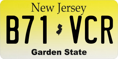 NJ license plate B71VCR