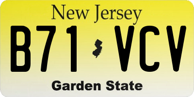NJ license plate B71VCV