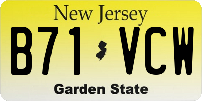 NJ license plate B71VCW