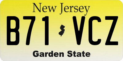 NJ license plate B71VCZ