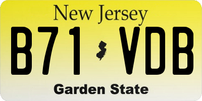 NJ license plate B71VDB