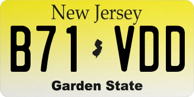 NJ license plate B71VDD