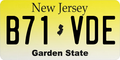 NJ license plate B71VDE