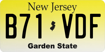 NJ license plate B71VDF