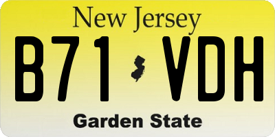NJ license plate B71VDH