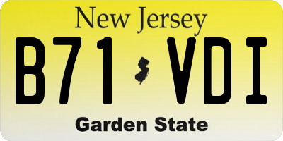NJ license plate B71VDI