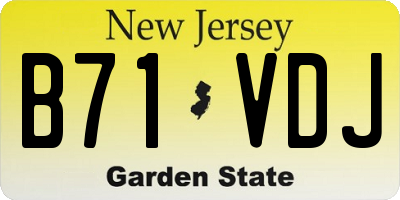 NJ license plate B71VDJ