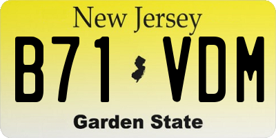 NJ license plate B71VDM