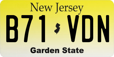NJ license plate B71VDN