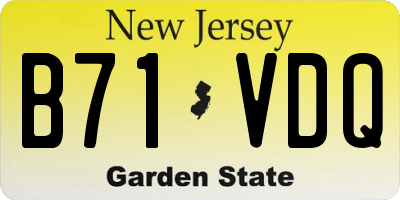 NJ license plate B71VDQ