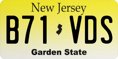 NJ license plate B71VDS