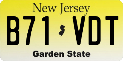 NJ license plate B71VDT