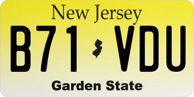 NJ license plate B71VDU