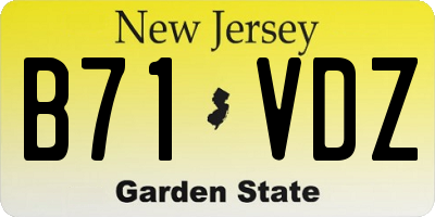NJ license plate B71VDZ