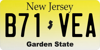 NJ license plate B71VEA