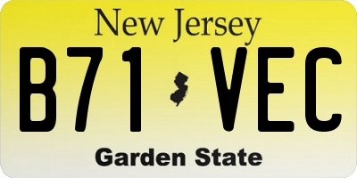 NJ license plate B71VEC