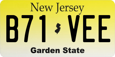 NJ license plate B71VEE