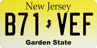 NJ license plate B71VEF