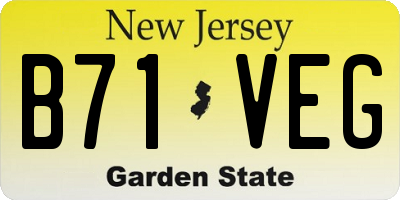 NJ license plate B71VEG