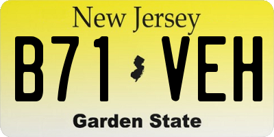 NJ license plate B71VEH