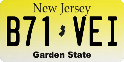 NJ license plate B71VEI