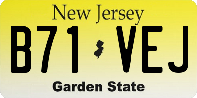 NJ license plate B71VEJ